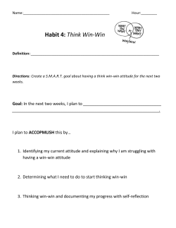 Habit 4: Think Win-Win