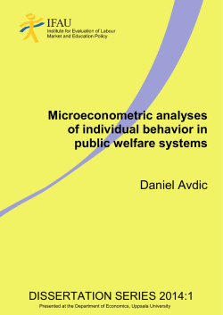 Microeconometric analyses of individual behavior in public