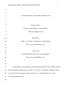 SPORT INJURY-RELATED GROWTH 1 1 2 A Grounded Theory of