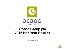 Ocado Group plc 2016 Half Year Results