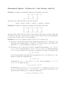 Homological Algebra - Problem Set 1 (due Tuesday, April 21)