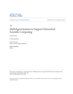 MultiAgent Systems to Support Networked - Purdue e-Pubs