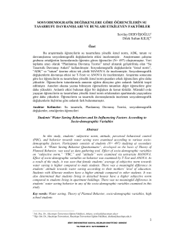 An Examination of Students* Water Saving Behavior