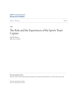 The Role and the Experiences of the Sports Team Captain