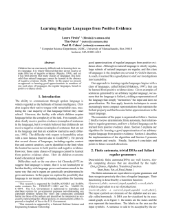 Learning Regular Languages from Positive Evidence