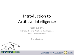 Introduction to Artificial Intelligence