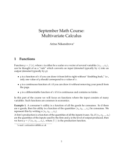 September Math Course: Multivariate Calculus