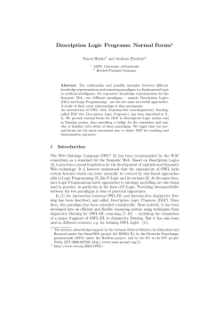 Description Logic Programs: Normal Forms