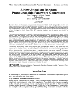 A New Attack on Random Pronounceable Password