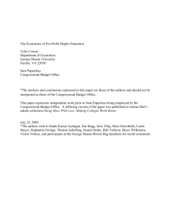 The Economics Of For-Profit Higher Education