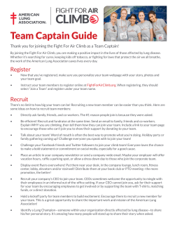 Team Captain Guide - American Lung Association