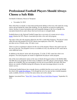 Professional Football Players Should Always Choose a