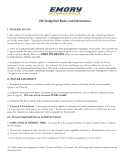 Flag Football Rules - Play Emory