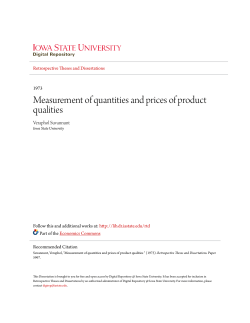 Measurement of quantities and prices of product qualities