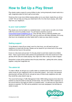 How to Set Up a Play Street