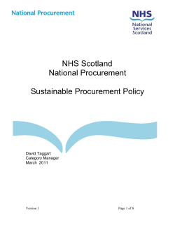 Sustainable Procurement Policy (NHS Scotland)