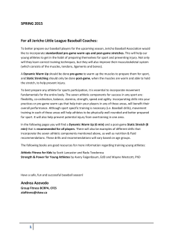 Pre-Game Warmup and Post-Game Stretches