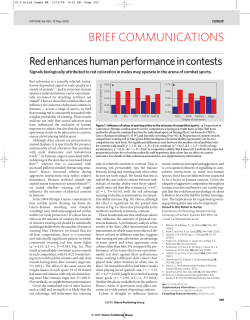 Red enhances human performance in contests