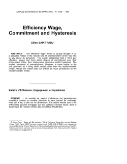 Efficiency Wage, Commitment and Hysteresis