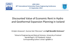 Discounted Value of Economic Rent in Hydro and Geothermal