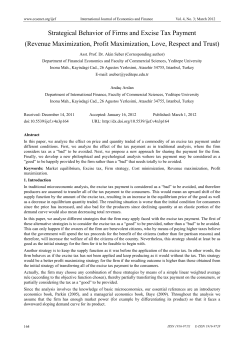 Strategical Behavior of Firms and Excise Tax Payment