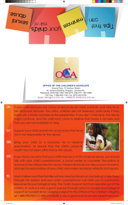 Tips to Minimize Your Child`s Risk - Office of The Children`s Advocate