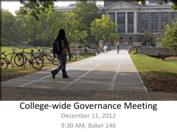 College-wide Governance Meeting - SUNY-ESF