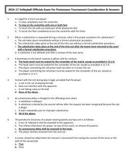 2016-17 Volleyball Officials Exam For Postseason Tournament