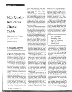 Influences Cheese Yields