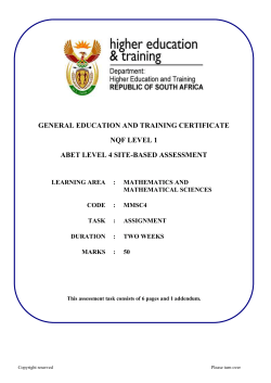 MMSC4 2017 SBA -Task ASSIGNMENT
