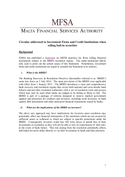 Circular addressed to Investment Firms and Credit Institutions when