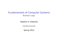 Boolean Logic - Department of Computer Science, Columbia