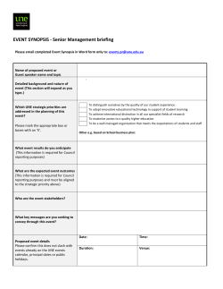 Event Synopsis form 2014