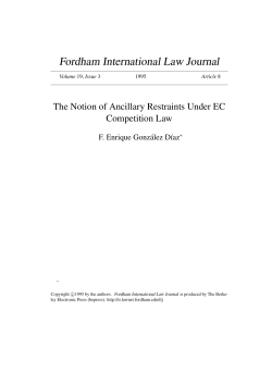 The Notion of Ancillary Restraints Under EC Competition Law