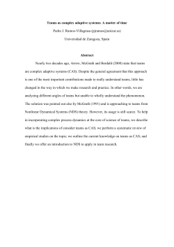 Teams as complex adaptive systems: A matter of time Pedro J