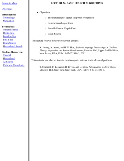 LECTURE 34: BASIC SEARCH ALGORITHMS