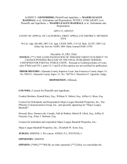 Gionfriddo v. MLB - Right Of Publicity