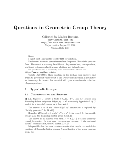 Questions in Geometric Group Theory