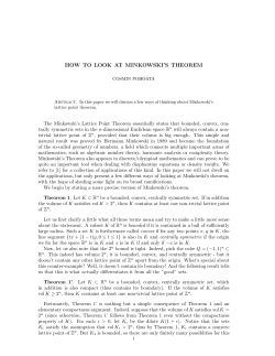 how to look at minkowski`s theorem