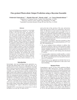 Fine Grained Photovoltaic Output Prediction using a Bayesian