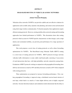 ABSTRACT ROAD-BASED ROUTING IN VEHICULAR AD HOC