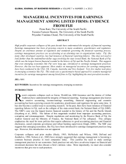 managerial incentives for earnings management among listed firms