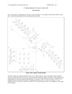 A Turing Machine In Conway`s Game Life. Paul