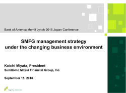 SMFG management strategy under the changing business