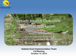 Stream Health Outcome Biennial Workplan