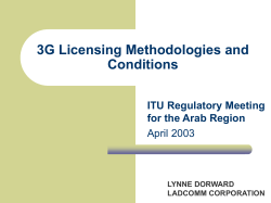 3G Licensing Methodologies and Conditions - ITU
