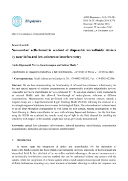 Non-contact reflectometric readout of disposable