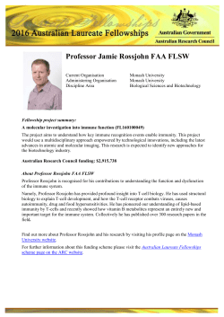 Laureate 2016 Bios*Professor Jamie Rossjohn