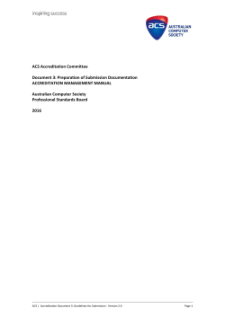 ACS Accreditation &ndash; Document 3 Guidelines for Submission V2.0