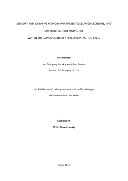 sensory and working memory impairments - diss.fu
